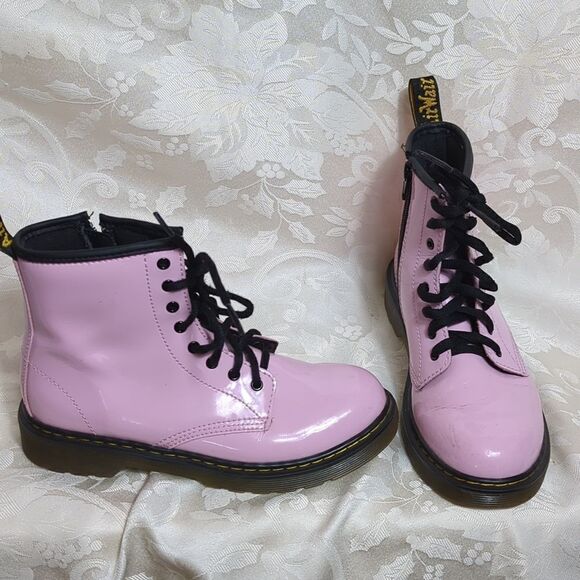 Dr. Martens Pink Combat Boots - Picture 1 of 10